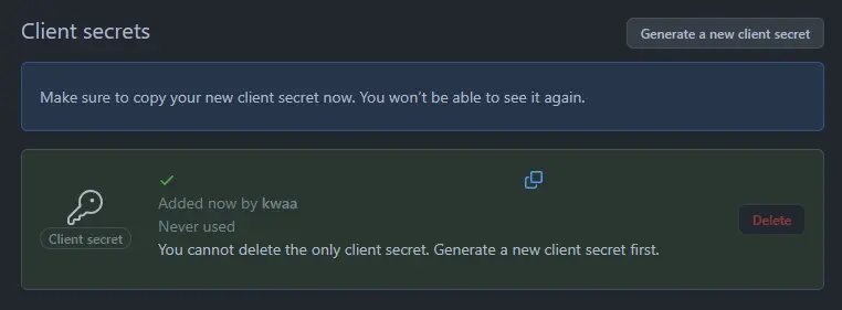 Client secret